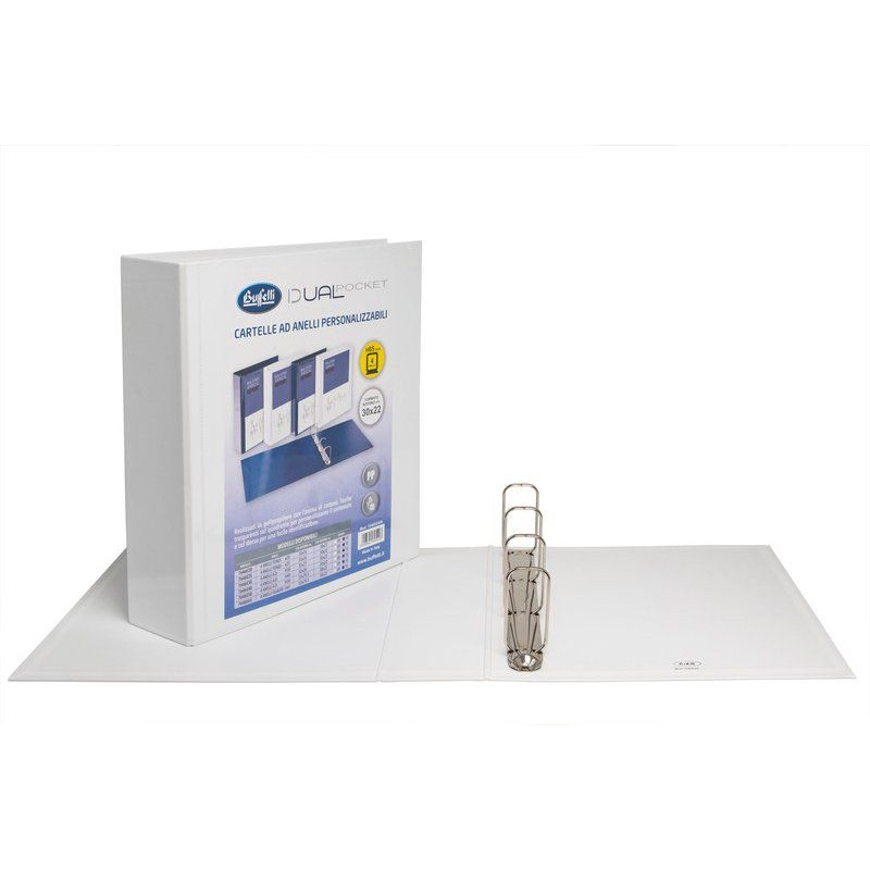 Cartella 4 anelli a U diam 65mm 30x22 Personalizzabile